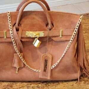 Brand New - Round Handle Handbag - Think Shabby Chic Meets Hobo Luxe.